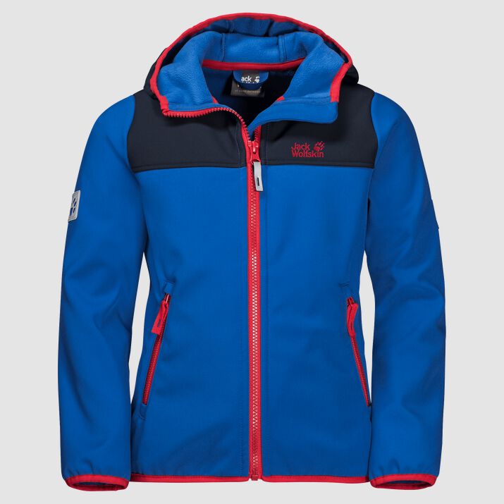 Chamarra Softshell Jack Wolfskin Fourwinds Niños Azules Mexico-2118753